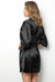 Miorre Women's Black Belted Satin Dressing Gown 001-018050