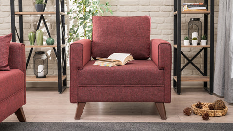 SD Home Bella Armchair - Claret Red Seat Sofa 825BLC1514