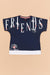 Fulla Moda Girl's Navy Blue Friends Printed Crew Neck Tshirt 155599