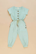 Fulla Moda Girl's Water Green Children's Jumpsuit with Rubber On The Leg 164558