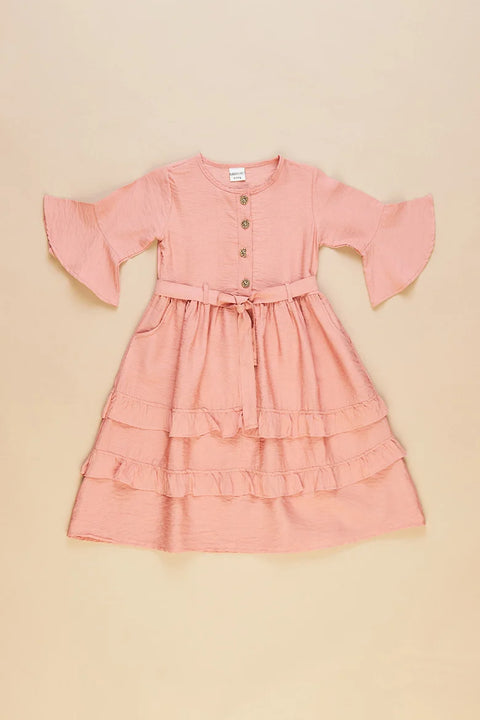 Fulla Moda Girl's Rose Frilly Aerobin Dress 164905 (FL13)