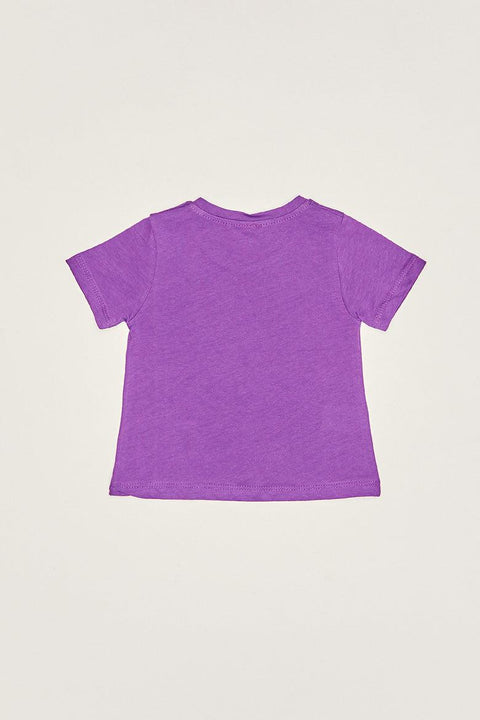 Fulla Moda Girl's Purple Daisy Printed T-Shirt 165270