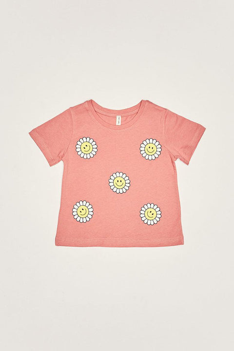 Fulla Moda Girl's Rose Daisy Printed T-Shirt 165270