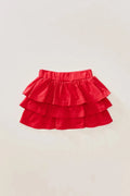 Fulla Moda Girl's Red Frilly Tiered Skirt 166746