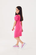 Fulla Moda Girl's Pink Watermelon Sleeve Knitwear Dress 166709