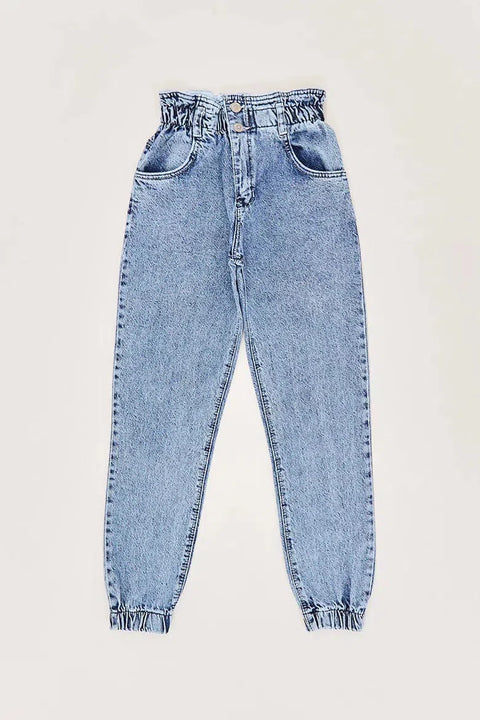Fulla Moda Girl's Blue Elastic Waist Jeans 162053 (FL226)