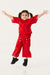 Fulla Moda Girl's Red Button Detailed Shoulder Detailed Suit 166513