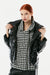 SD Moda Women's Black Crowbar Patterned Shiny Inflatable Coat 180809(SHR)