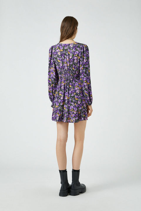 Pull & Bear Printed dress with gathered detail 9391/347/611 (FL8)