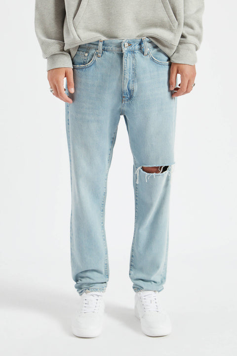 Pull & Bear Men's Ripped straight fit jeans 9689/509/434 shr