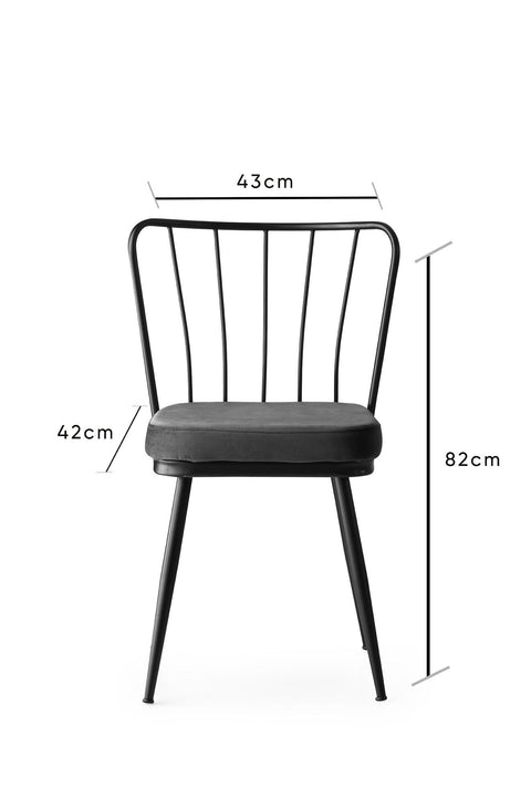 SD Home Black Chair Set (2 قطعة) 974NMB1185