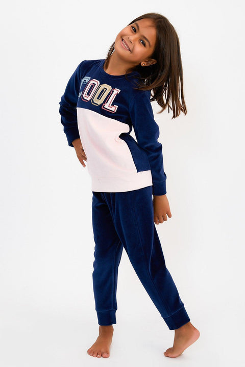 RolyPoly Girl's Navy Blue Pajamas Set