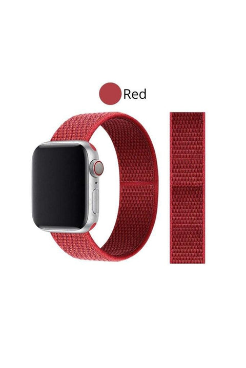 Apple Watch Band Nylon Strap Loop Bracelet For 38/40Mm 42/44Mm 42/44/45Mm / Red