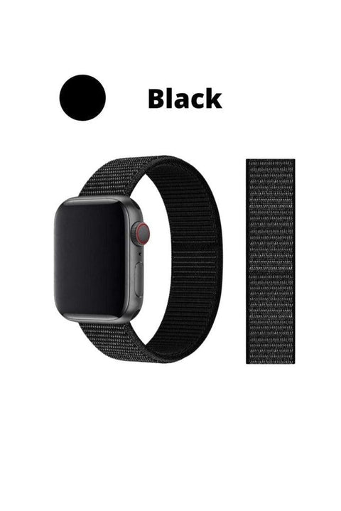 Apple Watch Band Nylon Strap Loop Bracelet For 38/40Mm 42/44Mm / Black