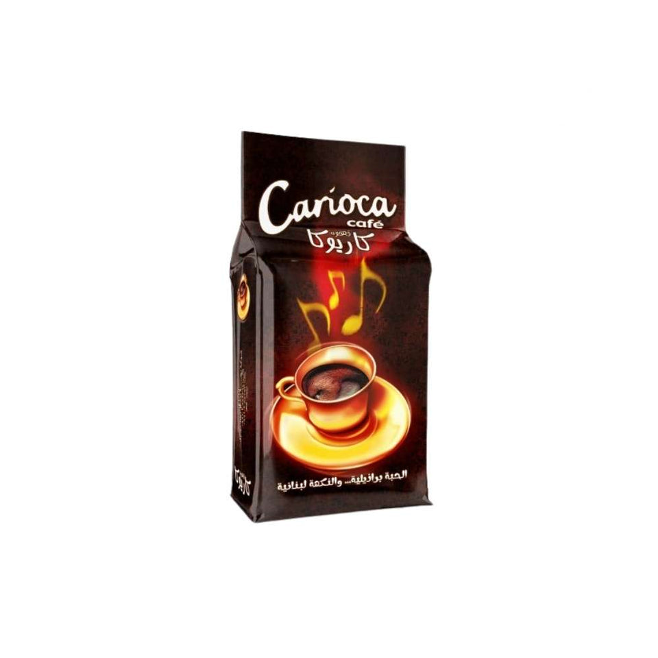 Packaging of Carioca Cafe ground coffee, showing a cup of coffee and the weight 400g.