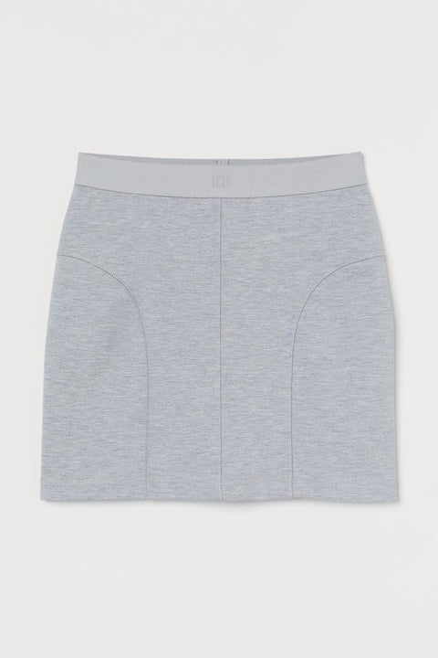 H&M Women's Light Gray Short Jersey Skirt 1000757003(fl121)