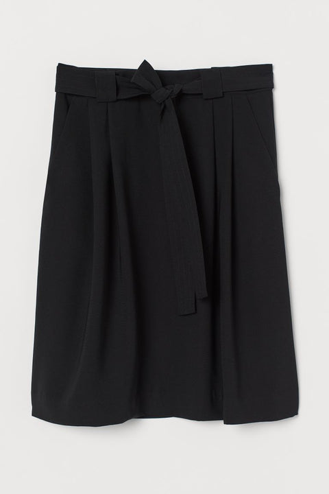 H&M Women's Black Belted Skirt 0849257001