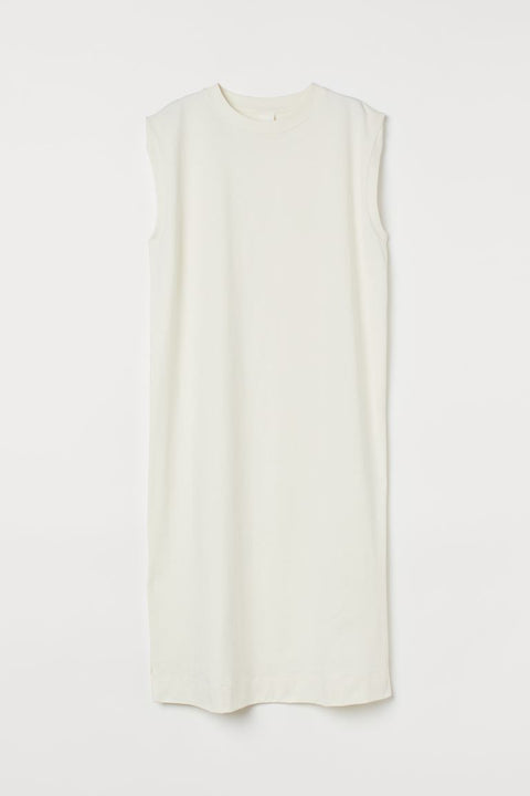H&M Women's Cream Sleeveless Jersey Dress 0978904002 (shr)