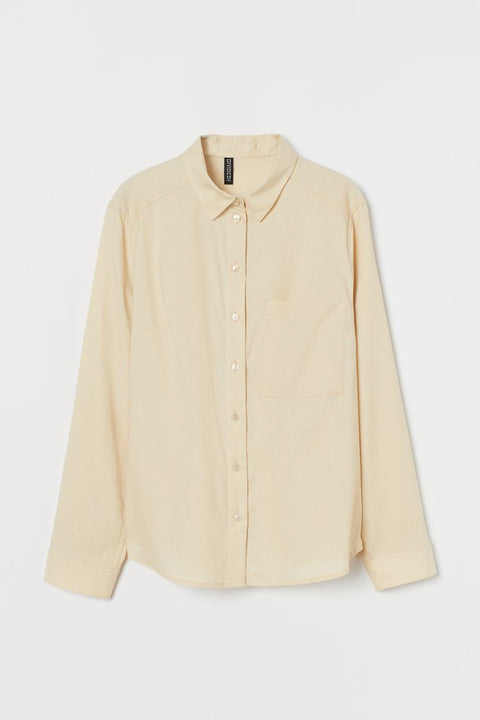 H&M Women's Light Beige Cotton Shirt 0871517001