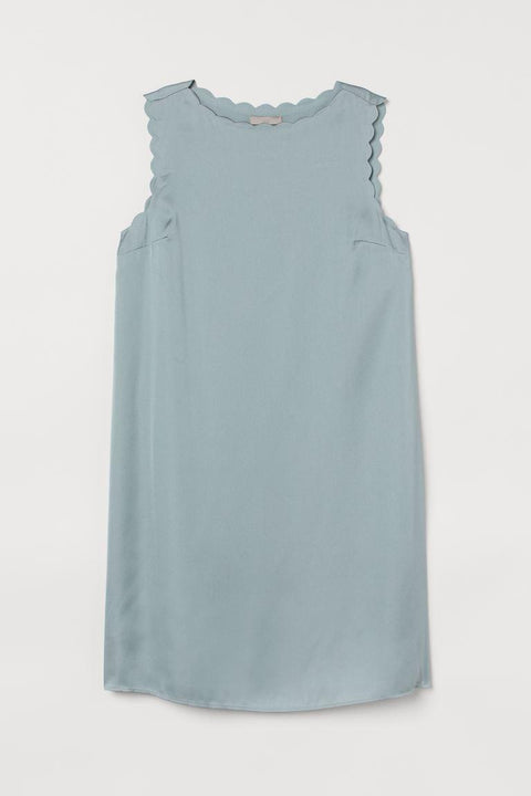 H&M Women's Light turquoise Scallop-edged Dress | H&M In Lebanon