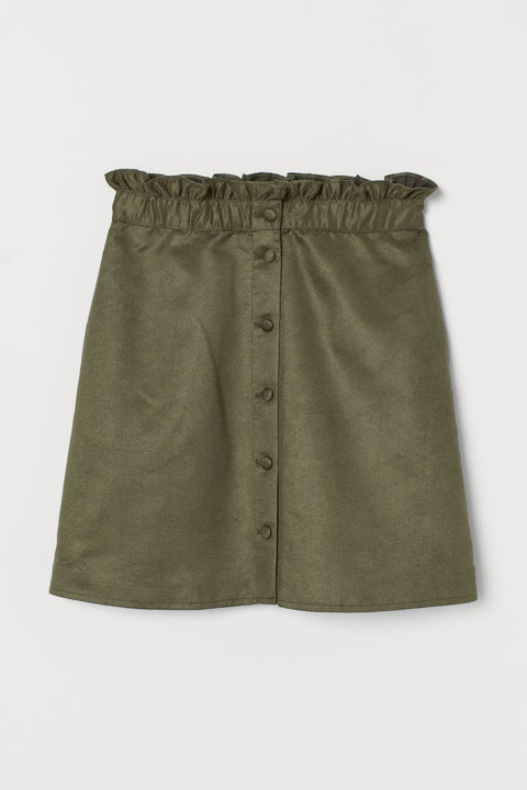 H&M Women's Khaki Paper Bag Skirt 0674052013