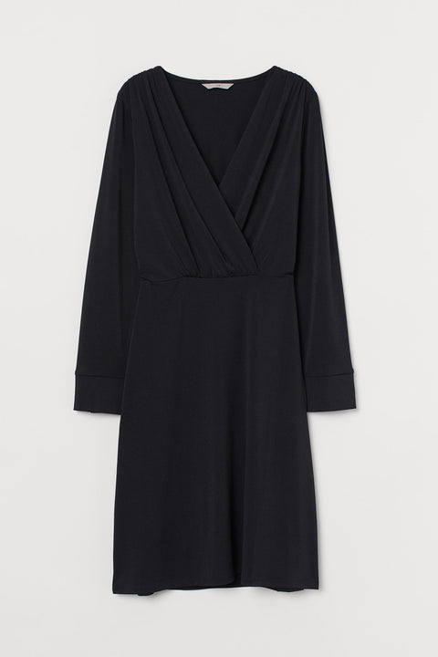 H&M Women's Black V-neck Dress 0923522002 (FL58)