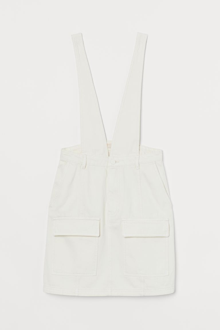 H&M  Women's Natural White Denim Dungaree Dress 0807795001