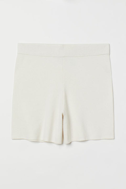 H&M  Women's White Knit Shorts 0995794001 (shr)