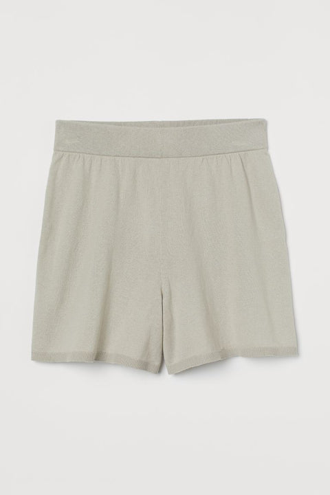 H&M Women's Beige Knit Cashmere-blend Shorts 0994767001(shr)