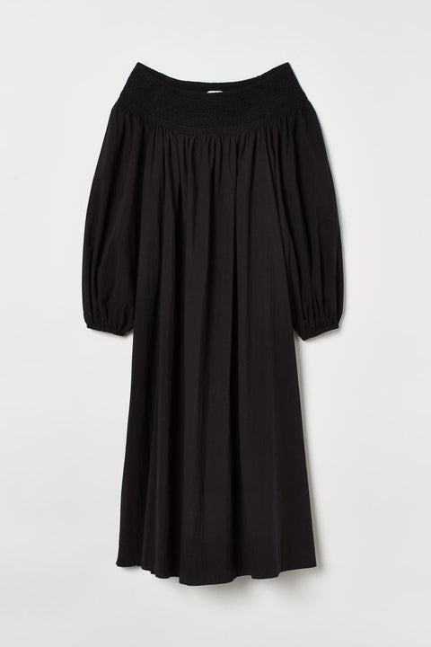 H&M Women's Black Off-the-shoulder Dress 0862109001 (shr)