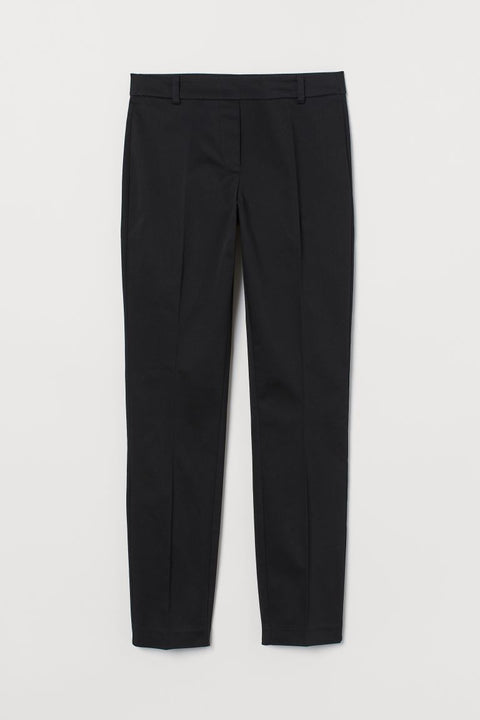 H&M  Women's Black Ankle-length Trousers 0783346001 (FL77)(AA59)