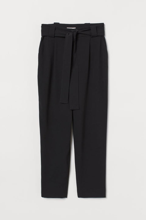 H&M  Women's Black Ankle-length Pants 0749615001(YZ86)