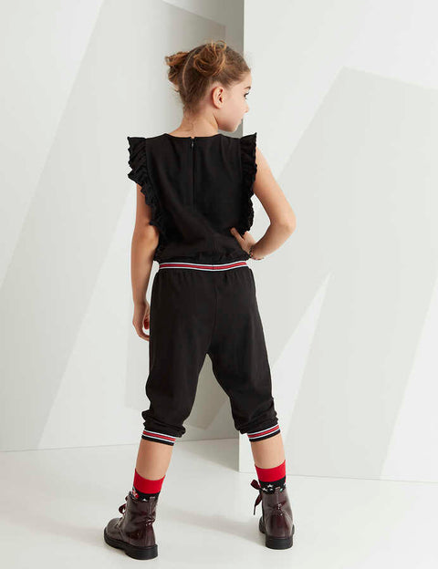 Mushi Girl's Stylish Black Jumpsuit MS-19Y1-084(ft3)