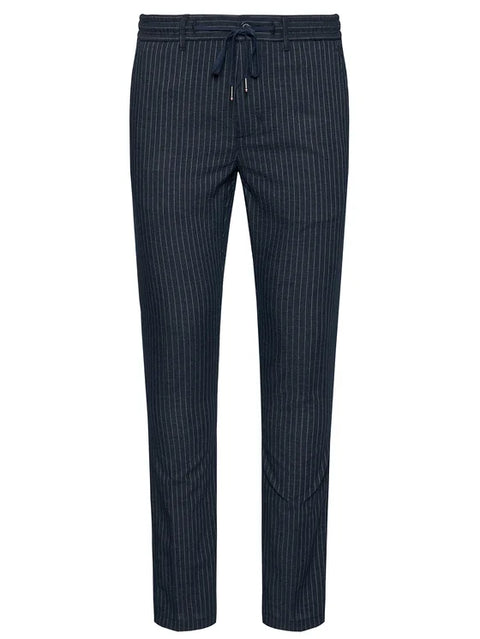 Tommy Hilfiger Men's Navy Blue Bleecker Stripe Seer Fabric Trousers MW0MW17923 DW5