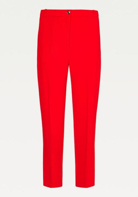 Tommy Hilfiger Women's Red Crepe Belted Tapered Ankle Pants WW0WW30235 XLG
