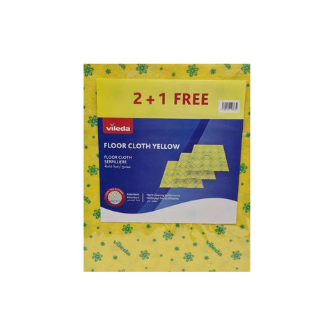 Vileda Floor Cloth Serpilliere Yellow 2+1 Free | Vileda In Lebanon