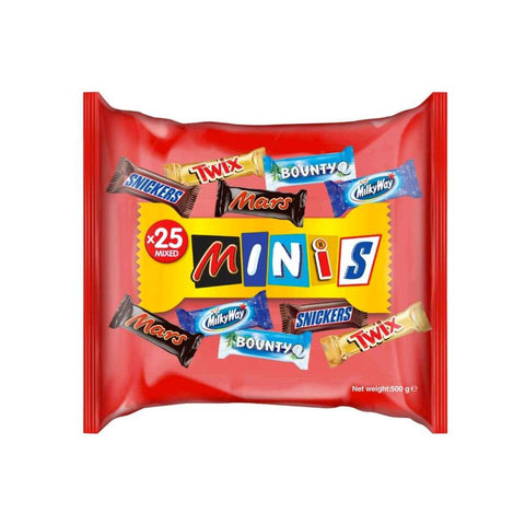 Minis Chocolate Bars x25 Mixed 500g